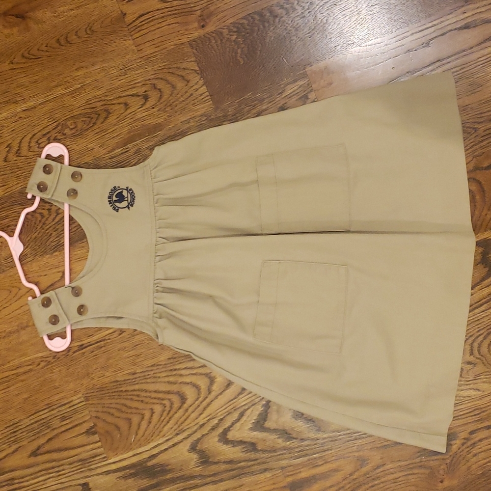Primrose School Uniform Gathered Skirt Jumper Khaki